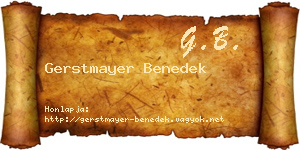 Gerstmayer Benedek névjegykártya